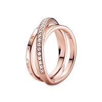 Damenring Pandora CROSSOVER PAVE TRIPLE BAND - RING -...