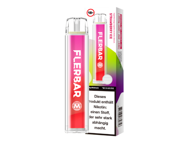 Flerbar - M Einweg E-Zigarette - Strawberry Ice 20 mg/ml