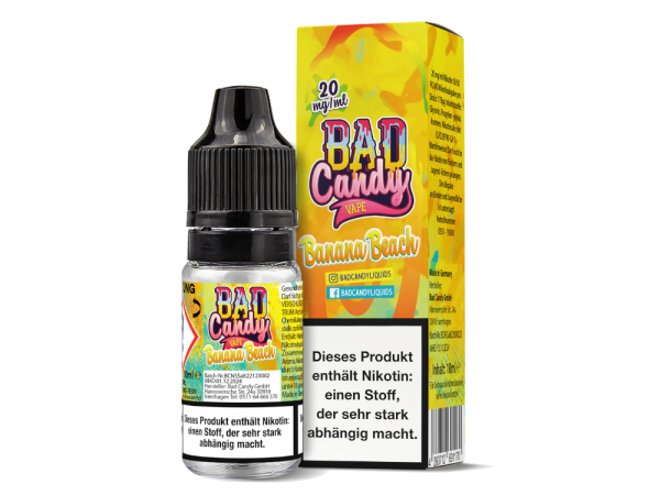 Bad Candy Liquids - Banana Beach - Nikotinsalz Liquid 20 mg/ml 10er Packung