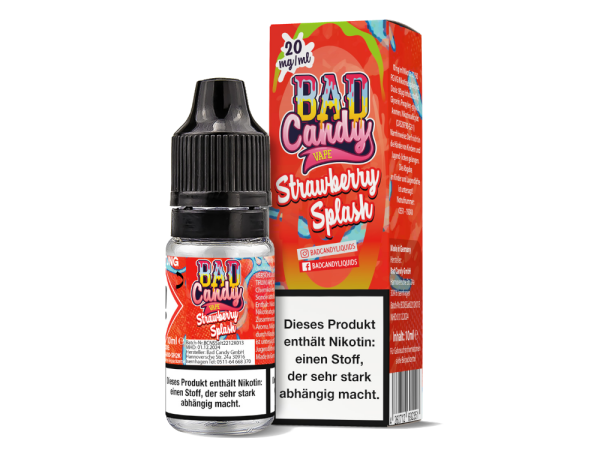 Bad Candy Liquids - Strawberry Splash - Nikotinsalz Liquid 20 mg/ml 10er Packung