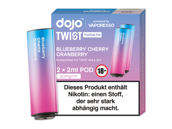 Vaporesso - Dojo - Twist Pod Blueberry Cherry Cranberry 20 mg/ml (2 Stück pro Packung) 400er Packung