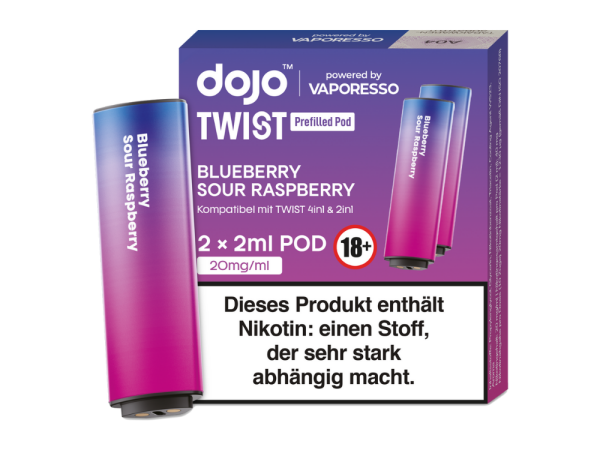 Vaporesso - Dojo - Twist Pod Blueberry Sour Raspberry 20 mg/ml (2 Stück pro Packung) 400er Packung