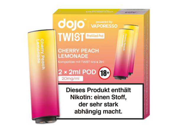 Vaporesso - Dojo - Twist Pod Cherry Peach Lemonade 20 mg/ml (2 Stück pro Packung) 400er Packung