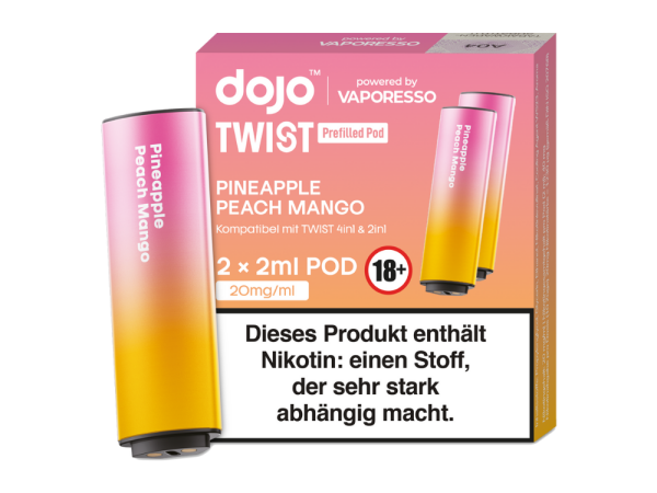 Vaporesso - Dojo - Twist Pod Pineapple Peach Mango 20 mg/ml (2 Stück pro Packung) 10er Packung