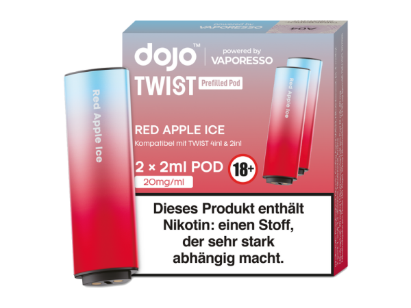 Vaporesso - Dojo - Twist Pod Red Apple Ice 20 mg/ml (2 Stück pro Packung) 400er Packung