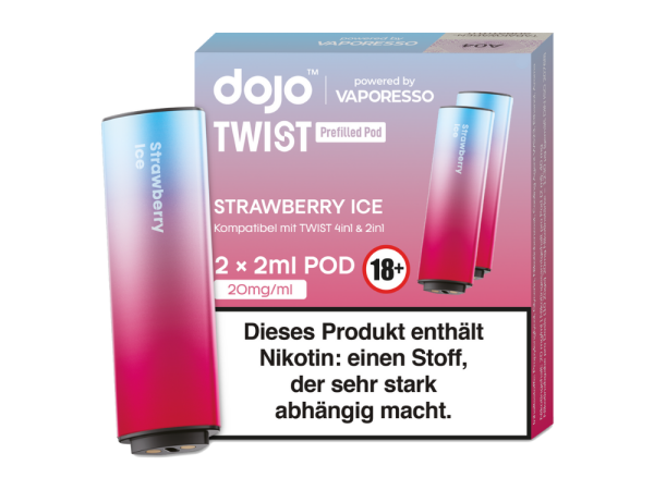 Vaporesso - Dojo - Twist Pod Strawberry Ice 20 mg/ml (2 Stück pro Packung)