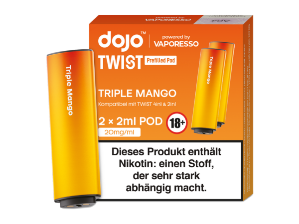 Vaporesso - Dojo - Twist Pod Triple Mango 20 mg/ml (2 Stück pro Packung) 400er Packung
