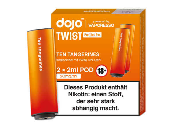 Vaporesso - Dojo - Twist Pod Ten Tangerines 20 mg/ml (2 Stück pro Packung) 400er Packung