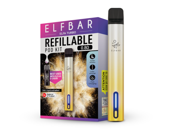 Elfbar - Elfa Turbo E-Zigaretten Set aurora-gold 100er Packung