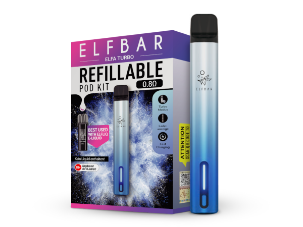 Elfbar - Elfa Turbo E-Zigaretten Set aurora-cyan 10er Packung
