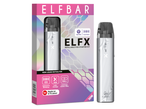 Elfbar - Elfx E-Zigaretten Set silber 100er Packung
