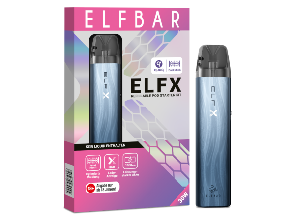 Elfbar - Elfx E-Zigaretten Set blau 100er Packung