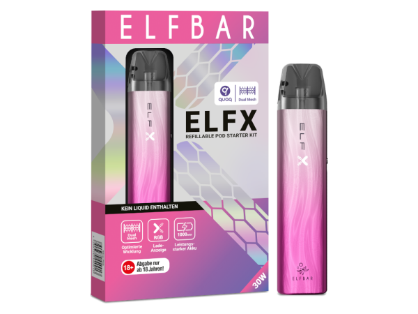 Elfbar - Elfx E-Zigaretten Set silber-pink 10er Packung