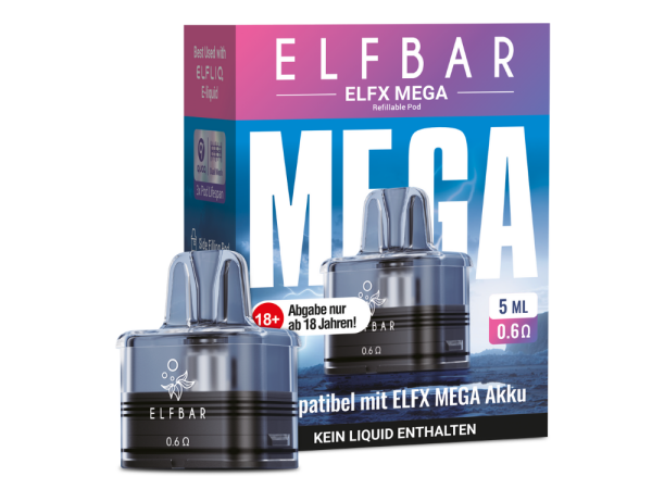 Elfbar - Elfx Mega Pod mit 0,6 Ohm 5 ml 10er Packung