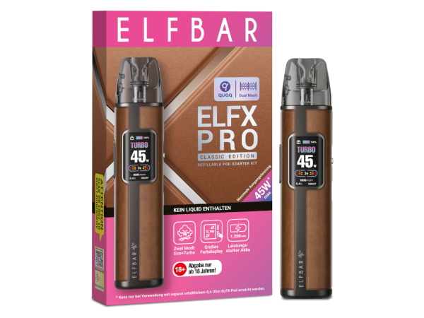 Elfbar - Elfx Pro E-Zigaretten Set braun 100er Packung
