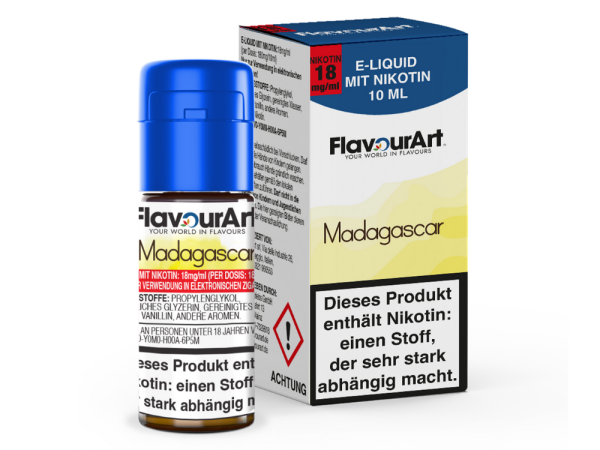 FlavourArt - Madagascar E-Zigaretten Liquid 18 mg/ml 15er Packung