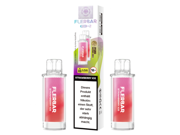 Flerbar - POD Strawberry Ice 20 mg/ml (2 Stück pro Packung) 10er Packung