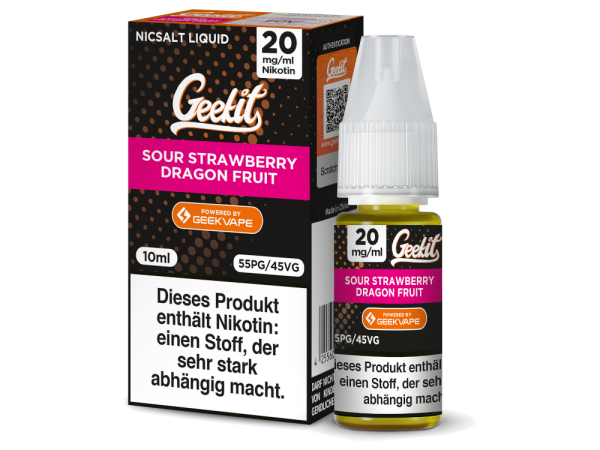 GeekVape - Geekit - Sour Strawberry Dragon Fruit - Nikotinsalz Liquid 20 mg/ml 10er Packung