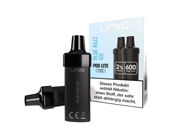 Linvo - Pod Lite Cartridge Blue Razz Ice 20 mg/ml (2 Stück pro Packung)