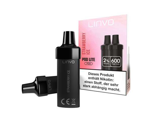 Linvo - Pod Lite Cartridge Strawberry Ice 20 mg/ml (2 Stück pro Packung)