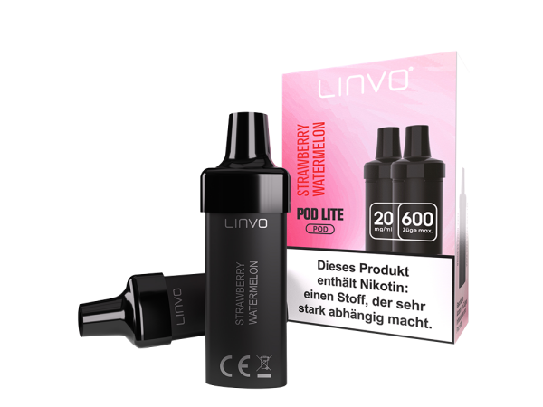 Linvo - Pod Lite Cartridge Strawberry Watermelon 20 mg/ml (2 Stück pro Packung) 10er Packung