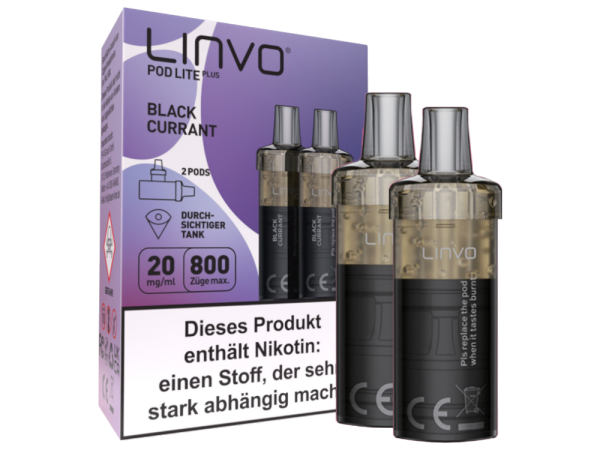 Linvo - Pod Lite Plus Cartridge Blackcurrant 20 mg/ml (2 Stück pro Packung)