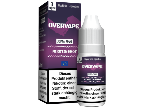 Overvape - 10 ml Nikotin Shot 30PG/70VG 3 mg/ml 360er Packung