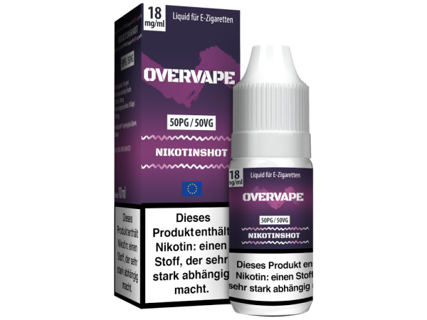 Overvape - 10 ml Nikotin Shot 50PG/50VG 18 mg/ml 360er Packung