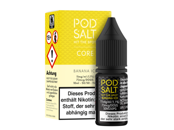 Pod Salt Core - Banana Ice - Nikotinsalz Liquid 11 mg/ml 5er Packung