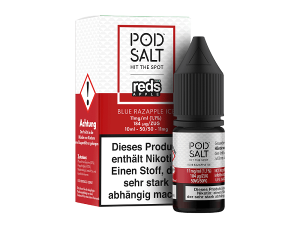 Pod Salt Fusion - Blue Razapple Ice - Nikotinsalz Liquid 11 mg/ml 100er Packung