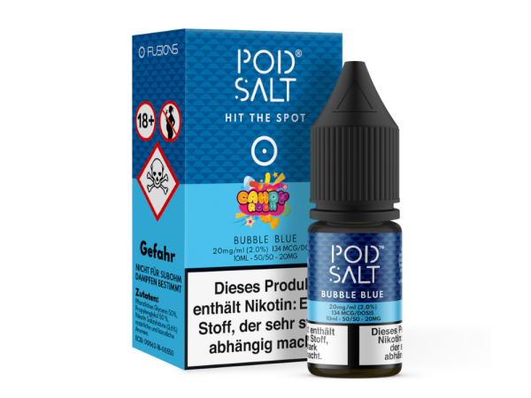 Pod Salt Fusion - Bubble Blue - Nikotinsalz Liquid 20 mg/ml 100er Packung
