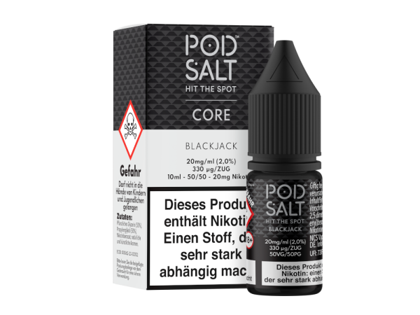 Pod Salt Core - Blackjack - Nikotinsalz Liquid 20 mg/ml 5er Packung