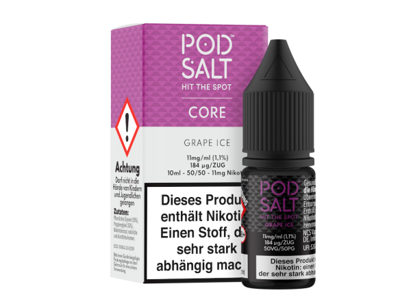 Pod Salt Core - Grape Ice - Nikotinsalz Liquid 11 mg/ml 5er Packung