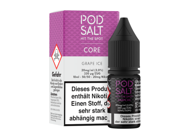 Pod Salt Core - Grape Ice - Nikotinsalz Liquid 20 mg/ml 100er Packung