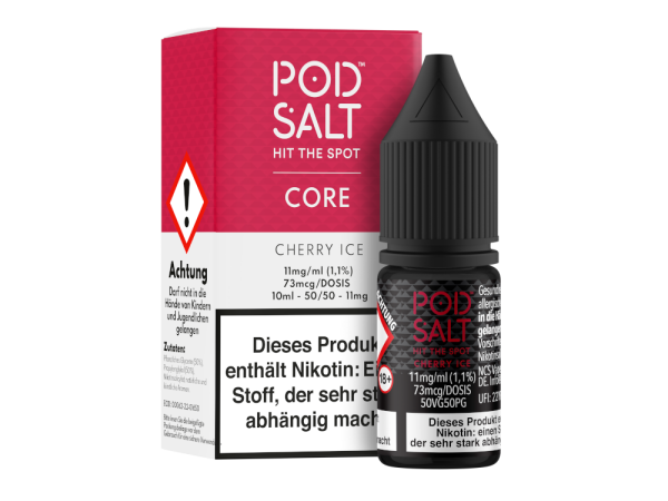 Pod Salt Core - Cherry Ice - Nikotinsalz Liquid 11 mg/ml 100er Packung
