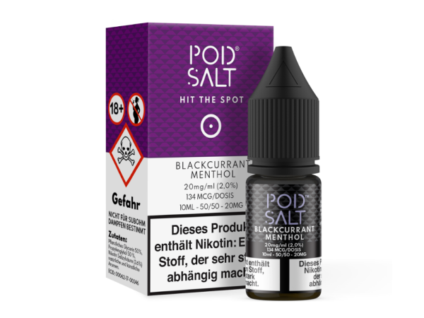 Pod Salt - Blackcurrant Menthol - Nikotinsalz Liquid 20 mg/ml 5er Packung