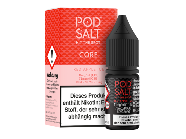 Pod Salt Core - Red Apple Ice - Nikotinsalz Liquid 11 mg/ml 100er Packung