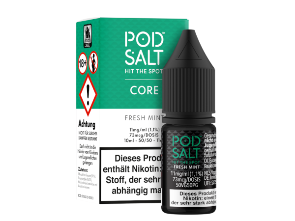 Pod Salt Core - Fresh Mint - Nikotinsalz Liquid 11 mg/ml 5er Packung