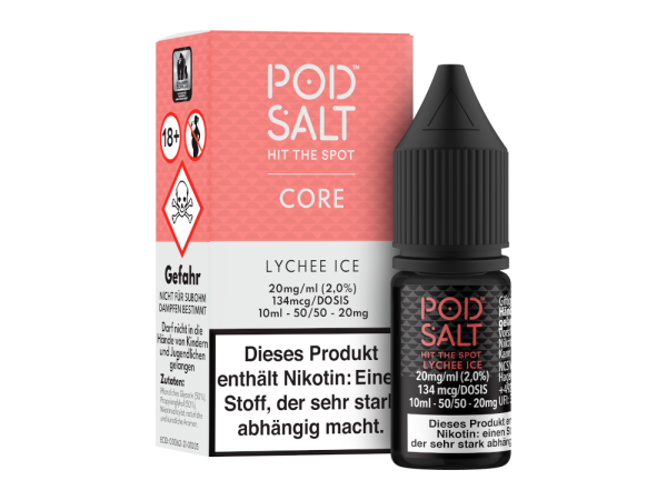 Pod Salt Core - Lychee Ice - Nikotinsalz Liquid 20 mg/ml 100er Packung
