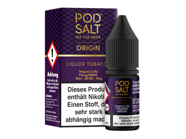 Pod Salt Origin - Liquor Tobacco - Nikotinsalz Liquid 11 mg/ml 5er Packung