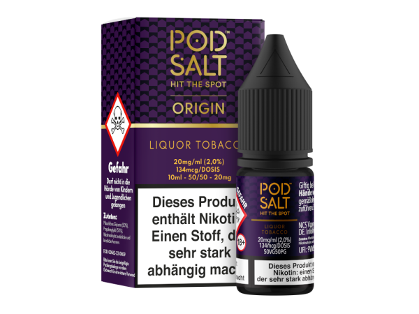 Pod Salt Origin - Liquor Tobacco - Nikotinsalz Liquid 20 mg/ml