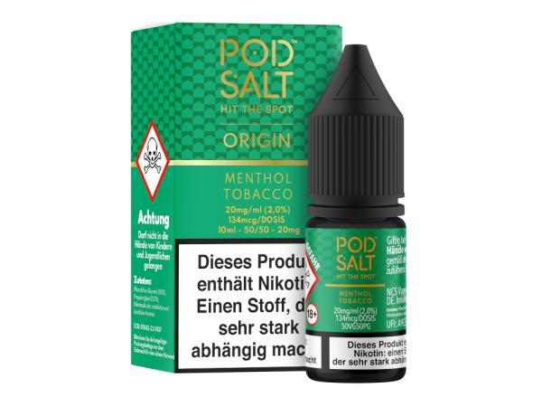 Pod Salt Origin - Menthol Tobacco - Nikotinsalz Liquid 20 mg/ml 100er Packung