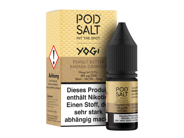 Pod Salt Fusion - Peanut Butter Banana Granola - Nikotinsalz Liquid 11 mg/ml 100er Packung