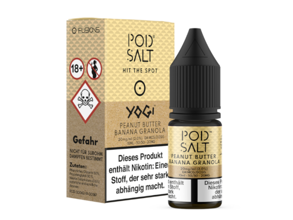 Pod Salt Fusion - Peanut Butter Banana Granola - Nikotinsalz Liquid 20 mg/ml 5er Packung