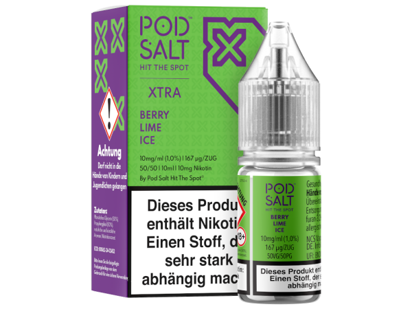 Pod Salt X - Berry Lime Ice - Nikotinsalz Liquid 10 mg/ml 100er Packung