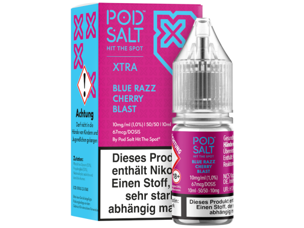 Pod Salt X - Blue Razz Cherry Blast - Nikotinsalz Liquid 10 mg/ml 5er Packung