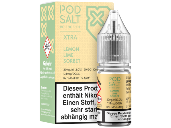 Pod Salt X - Lemon Lime Sorbet - Nikotinsalz Liquid 20 mg/ml 100er Packung