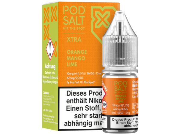 Pod Salt X - Orange Mango Lime - Nikotinsalz Liquid 10 mg/ml 5er Packung