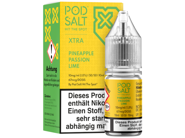 Pod Salt X - Pineapple Passion Lime - Nikotinsalz Liquid 10 mg/ml 5er Packung