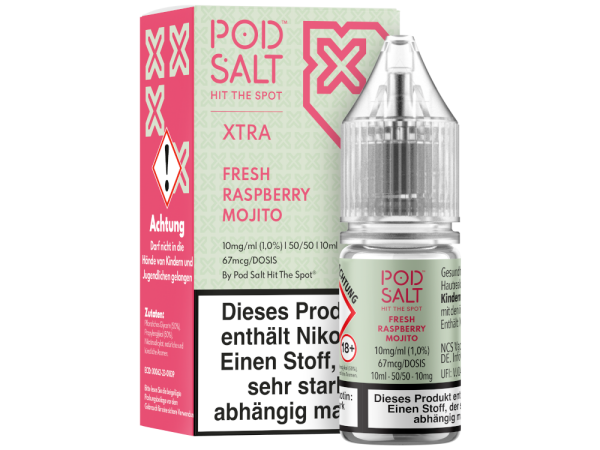 Pod Salt X - Fresh Rasperry Mojito - Nikotinsalz Liquid 10 mg/ml 5er Packung